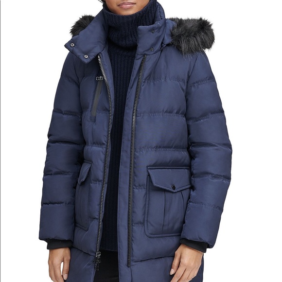 Andrew Marc Astoria Faux Fur Trim Anorak - Picture 3 of 6